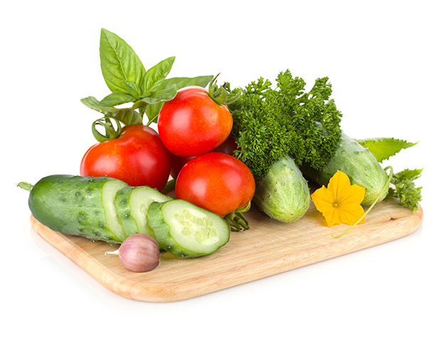Vegetables on Wooden Board